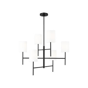 Key Six Light Chandelier Midnight Black