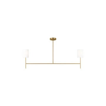 Key Two Light Linear Chandelier Burnished Brass