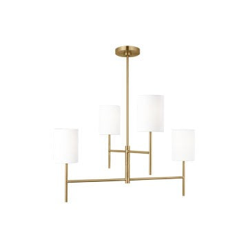 Key Four Light Chandelier Burnished Brass
