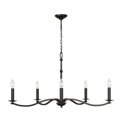 Wellen Five Light Chandelier Aged Iron