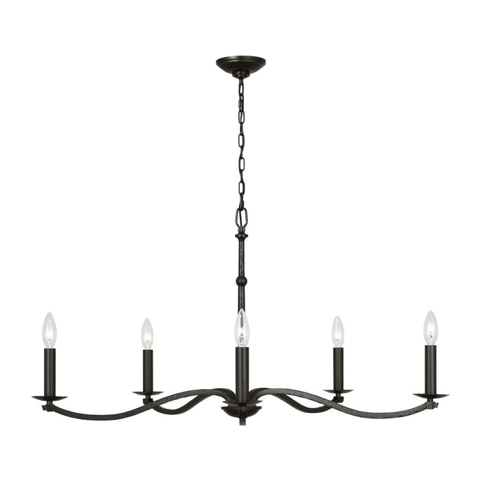 Visual Comfort Studio - CC1755AI - Five Light Chandelier - Wellen - Aged Iron