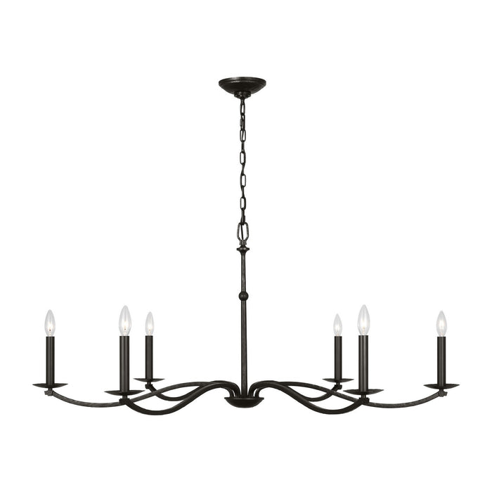 Visual Comfort Studio - CC1766AI - Six Light Chandelier - Wellen - Aged Iron