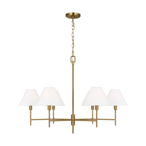 Ridgewood Six Light Chandelier Burnished Brass