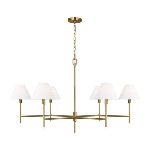 Ridgewood Six Light Chandelier Burnished Brass