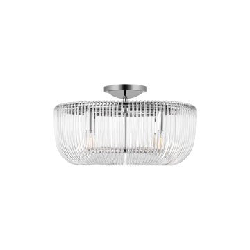 Pierce Four Light Flush Mount Polished Nickel