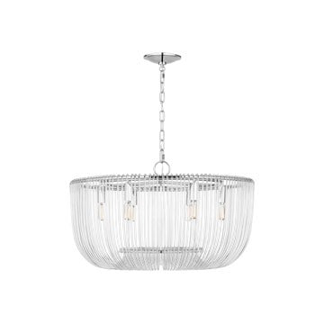 Pierce Six Light Pendant Polished Nickel
