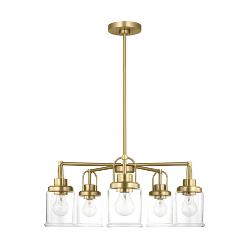 Anders Five Light Chandelier Satin Brass