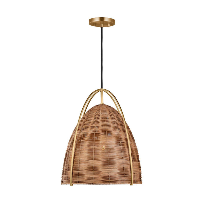 Visual Comfort Studio - GLP1071BBS-BRTN - One Light Pendant - Norman - Blonde Rattan