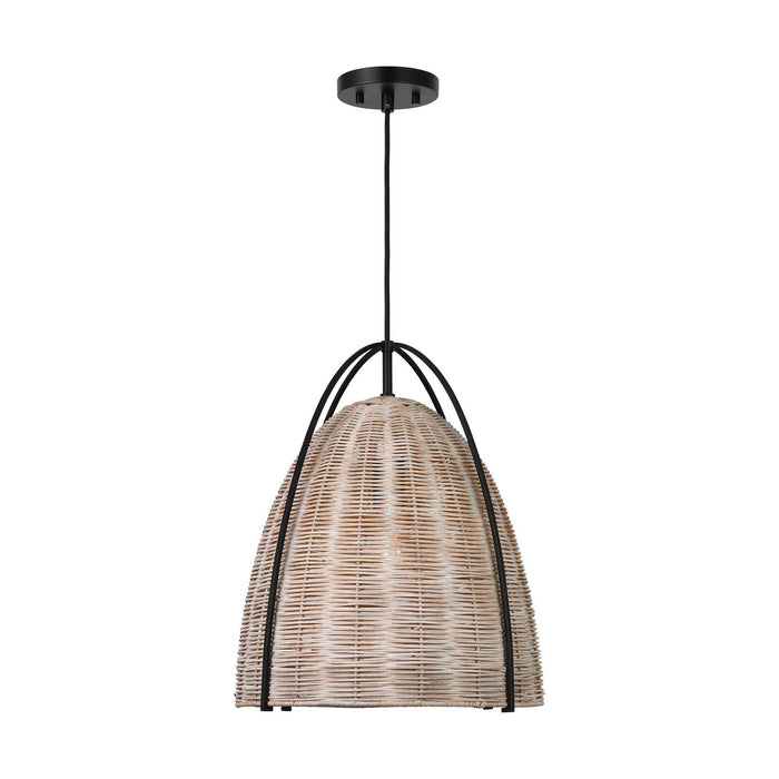Visual Comfort Studio - GLP1071MBK-ASW - One Light Pendant - Norman - Ash Wicker