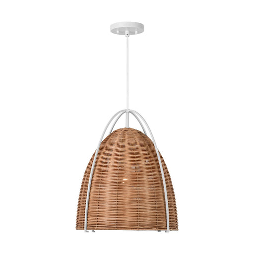 Norman One Light Pendant Chalk Wicker