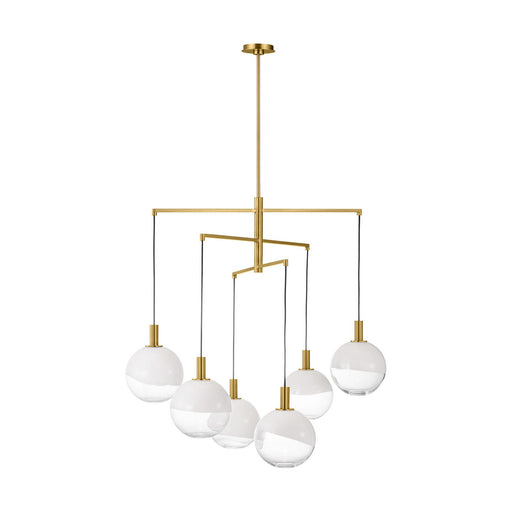 Torian Six Light Chandelier Burnished Brass