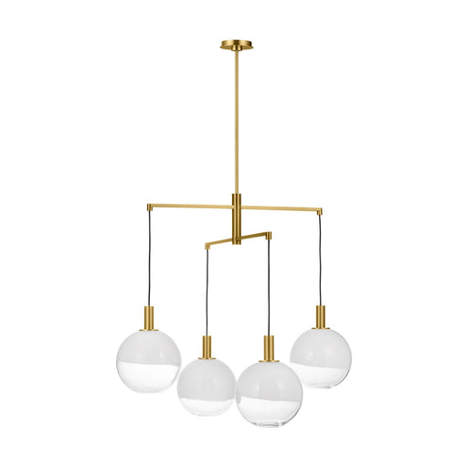 Torian Four Light Chandelier Burnished Brass