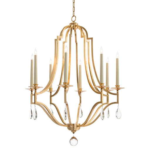 Eight Light Chandelier Leaf, Gold