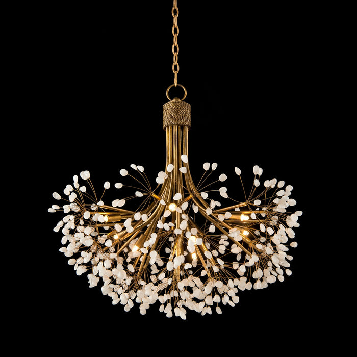 John Richard - AJC-9080 - Nine Light Chandelier - Leaf, Gold