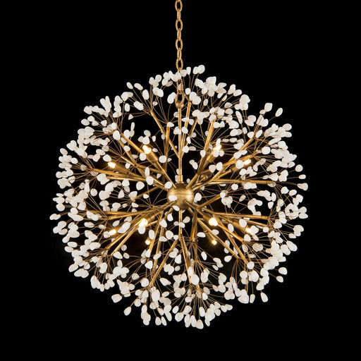 12 Light Chandelier Leaf, Gold