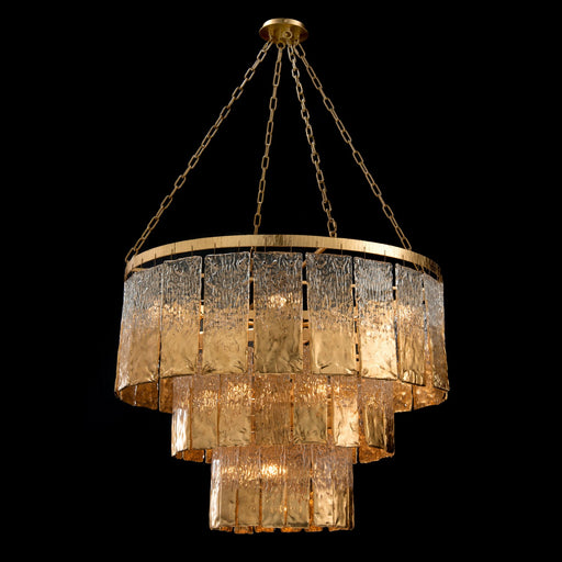 16 Light Chandelier Leaf, Gold