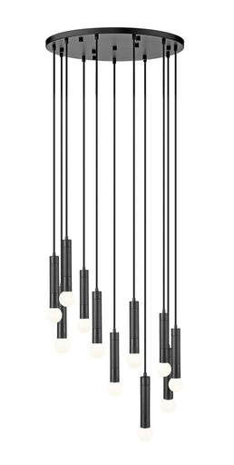 Stari 11 Light Chandelier Matte Black