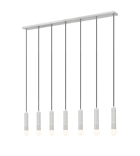 Stari Seven Light Linear Chandelier Brushed Nickel