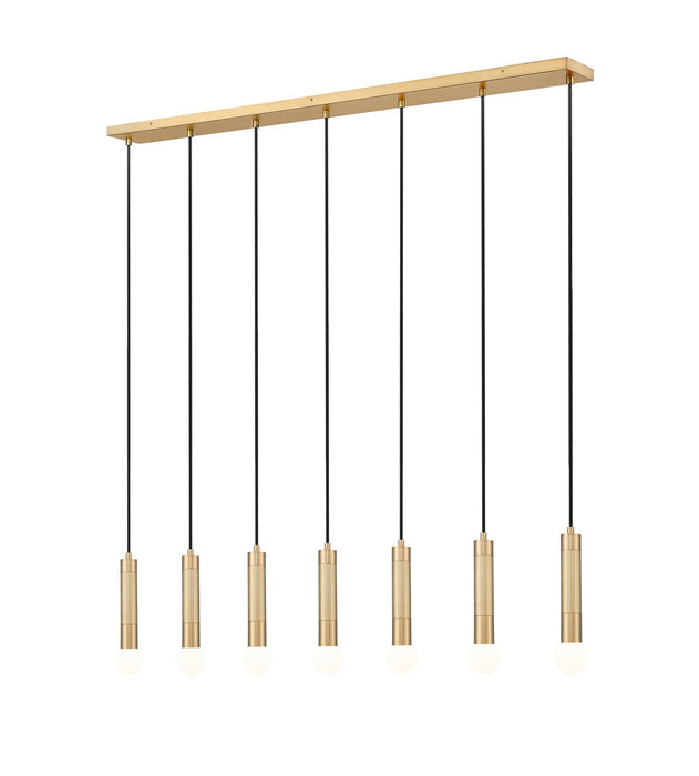 Z-Lite - 1956P-7L-MGLD - Seven Light Linear Chandelier - Stari - Modern Gold