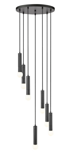 Stari Seven Light Chandelier Matte Black