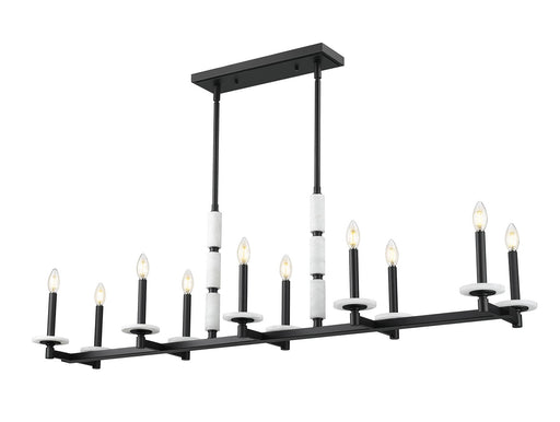 Kaden Ten Light Linear Chandelier Matte Black