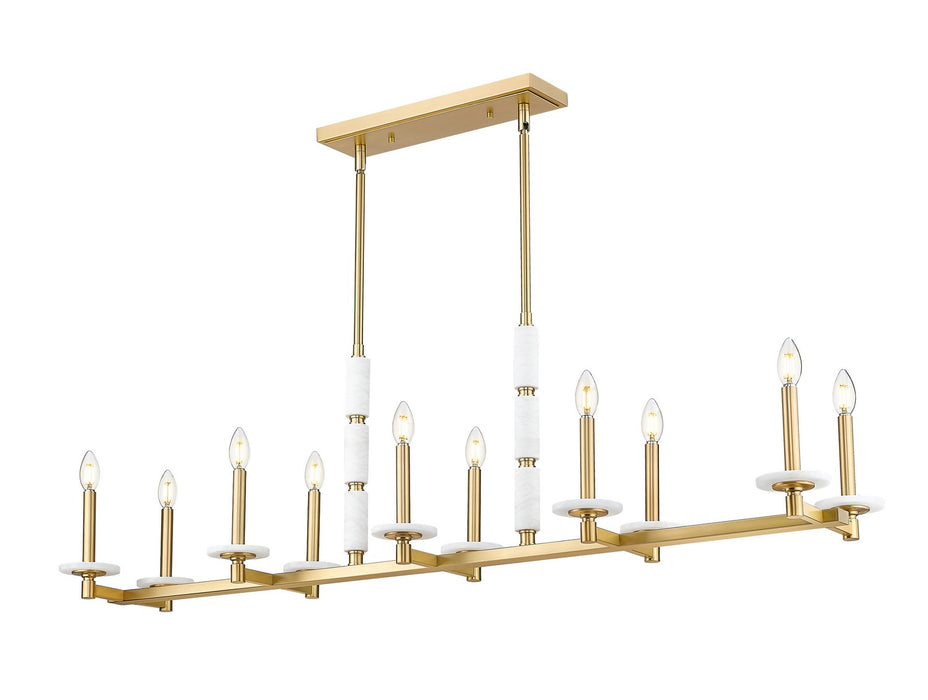 Z-Lite - 3045-10L-MGLD - Ten Light Linear Chandelier - Kaden - Modern Gold