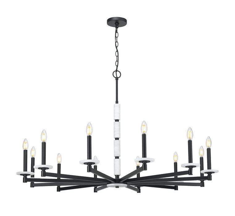 Z-Lite - 3045-12MB - 12 Light Chandelier - Kaden - Matte Black