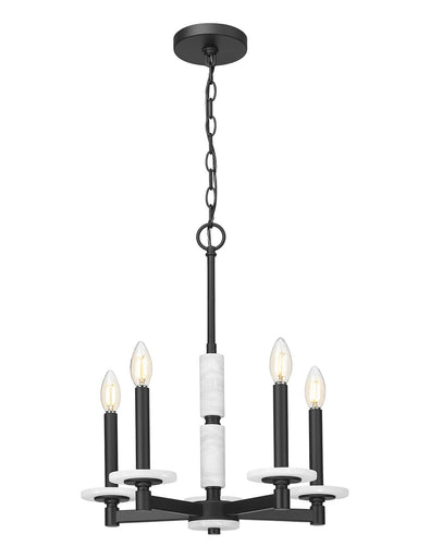 Kaden Five Light Chandelier Matte Black
