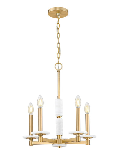 Kaden Five Light Chandelier Modern Gold