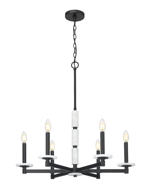 Z-Lite - 3045-6MB - Six Light Chandelier - Kaden - Matte Black
