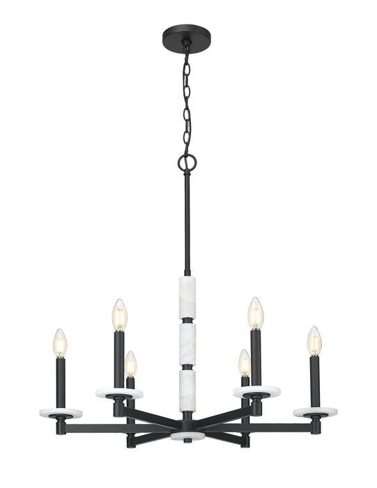 Z-Lite - 3045-6MB - Six Light Chandelier - Kaden - Matte Black