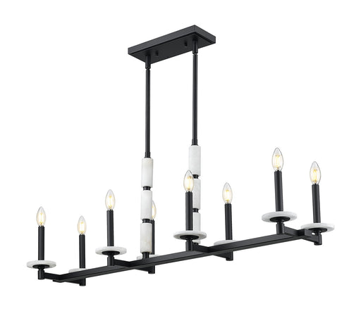 Kaden Eight Light Linear Chandelier Matte Black