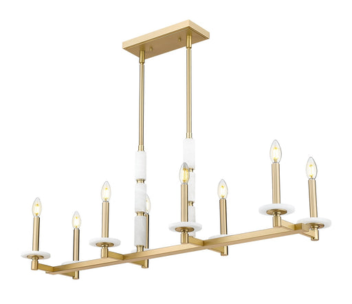 Kaden Eight Light Linear Chandelier Modern Gold