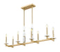 Z-Lite - 3045-8L-MGLD - Eight Light Linear Chandelier - Kaden - Modern Gold