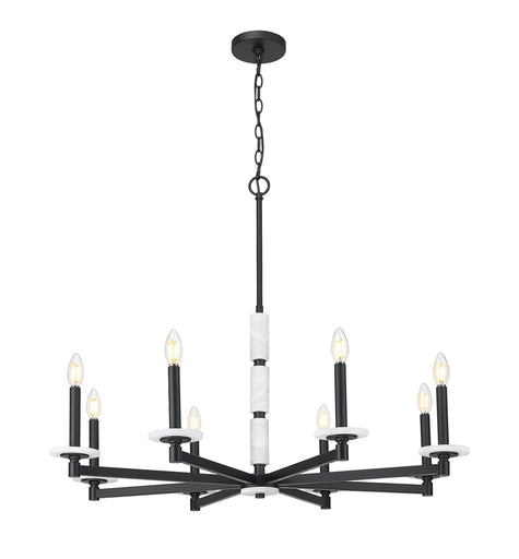 Kaden Eight Light Chandelier Matte Black