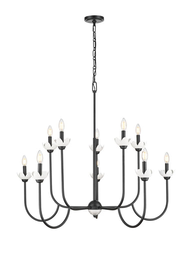 Allistair Ten Light Chandelier Matte Black