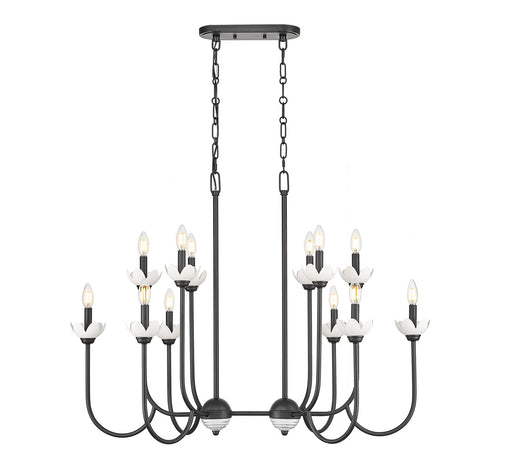 Allistair 12 Light Linear Chandelier Matte Black