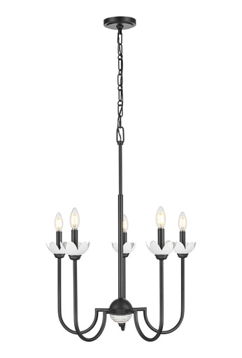 Allistair Five Light Chandelier Matte Black