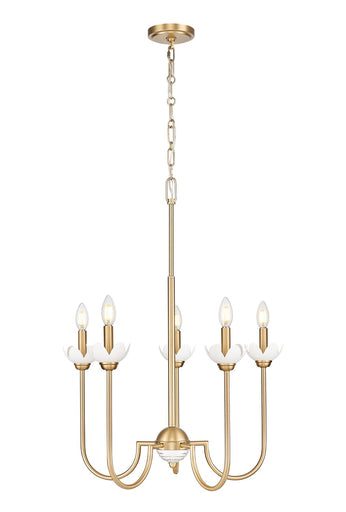 Allistair Five Light Chandelier Modern Gold