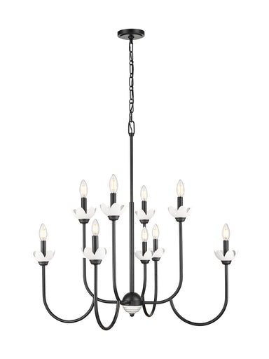 Allistair Eight Light Chandelier Matte Black