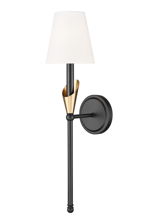 Z-Lite - 4014-1SA-MB-MGLD - One Light Wall Sconce - Claudelle - Matte Black + Modern Gold