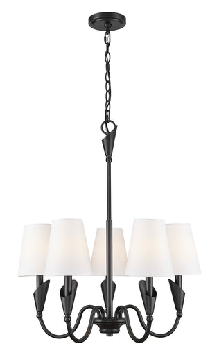 Claudelle Five Light Chandelier Matte Black