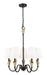Z-Lite - 4014-24MB-MGLD - Five Light Chandelier - Claudelle - Matte Black + Modern Gold