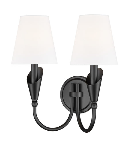 Claudelle Two Light Wall Sconce Matte Black
