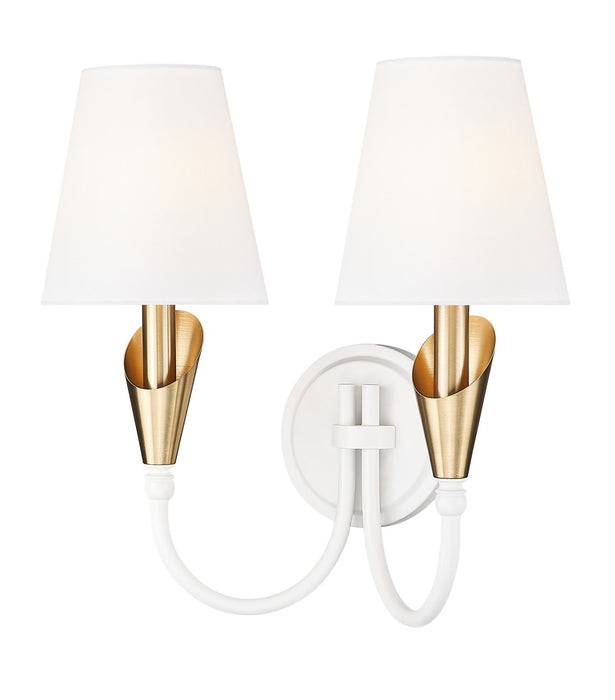 Z-Lite - 4014-2S-TW-MGLD - Two Light Wall Sconce - Claudelle - Textured White + Modern Gold
