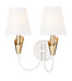 Z-Lite - 4014-2S-TW-MGLD - Two Light Wall Sconce - Claudelle - Textured White + Modern Gold