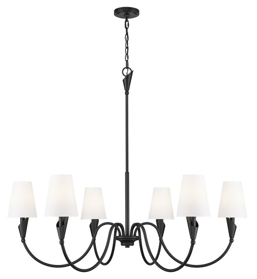 Z-Lite - 4014-46MB - Six Light Chandelier - Claudelle - Matte Black