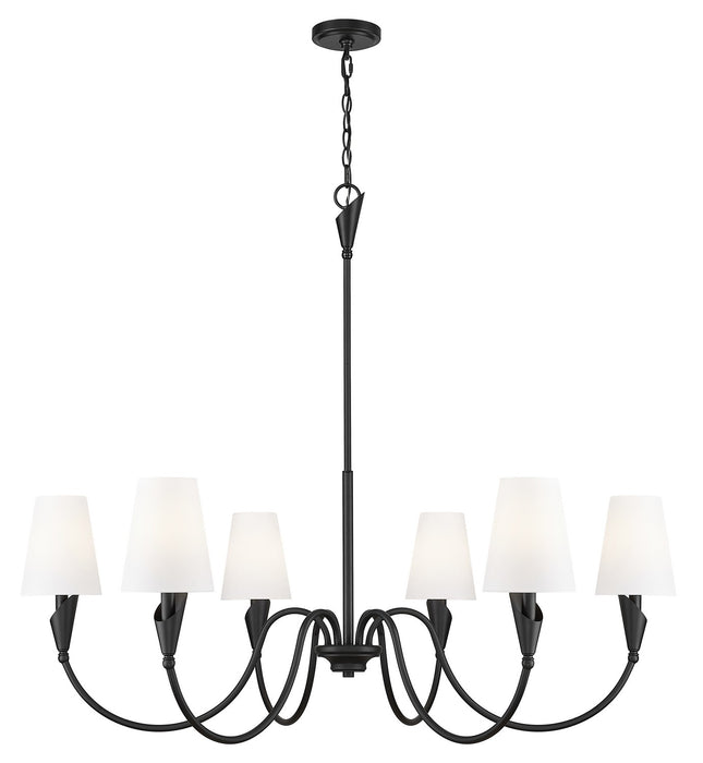 Z-Lite - 4014-46MB - Six Light Chandelier - Claudelle - Matte Black