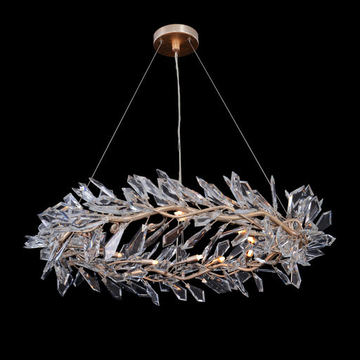 12 Light Chandelier Leaf, Silver