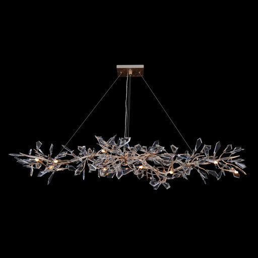 12 Light Chandelier Leaf, Silver